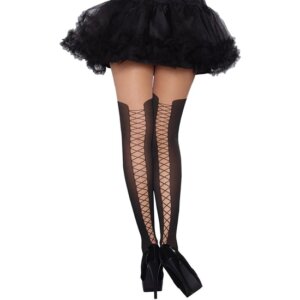 PANTYHOSE CON DETALLES CORDONES - NEGRO
